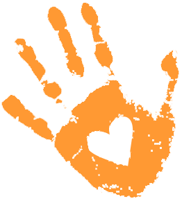 Orange hand print